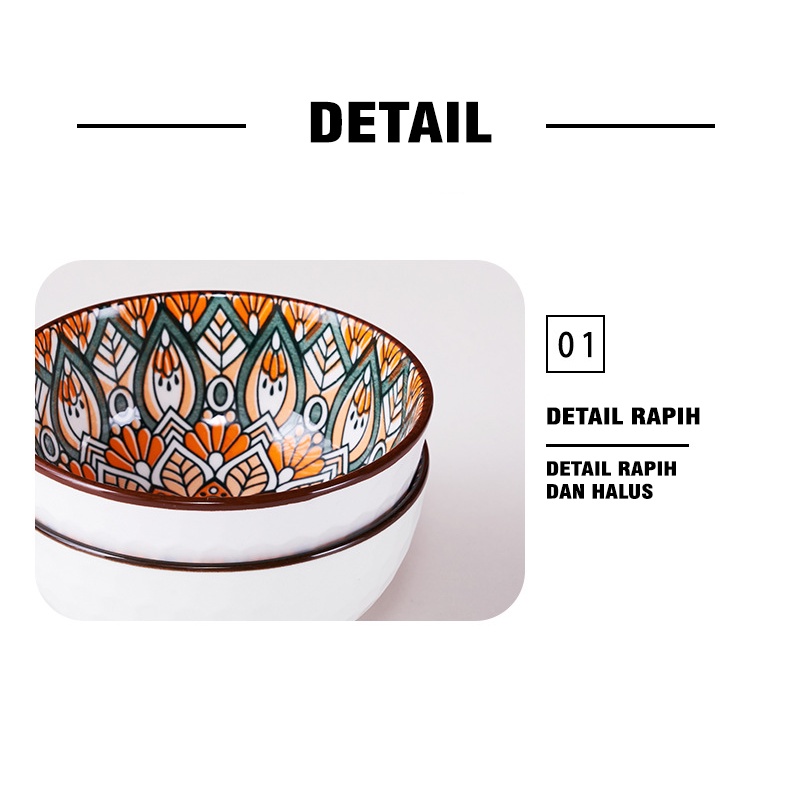 Japanese Bowl Set Mangkok dan Piring set premium peralatan makan kotak hadiah Kado / Souvernir Mangkok Motif Batik