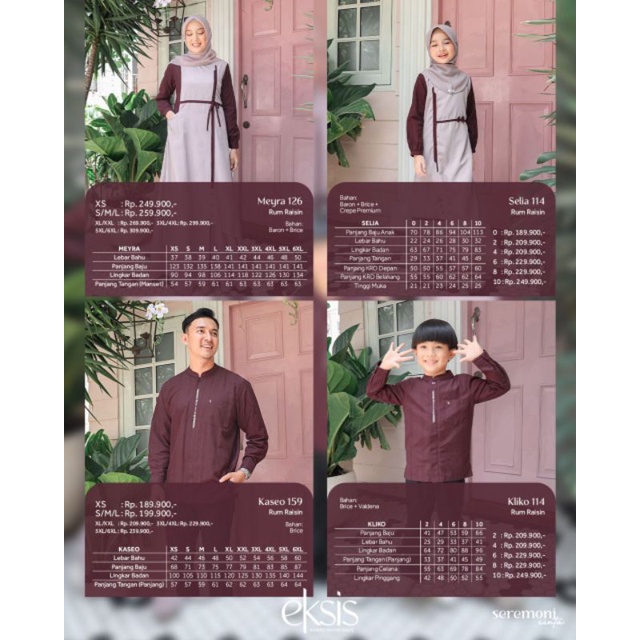 Sarimbit Seply 2023 Eksis 191 Rum Raisin Gamis Meyra 126 Koko Kaseo 159