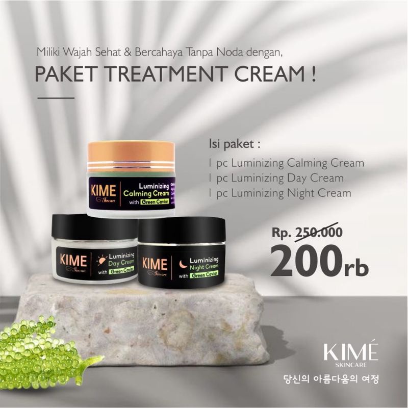 Kime Skincare Korea Day Night Calming Cream Luminizing Jeju