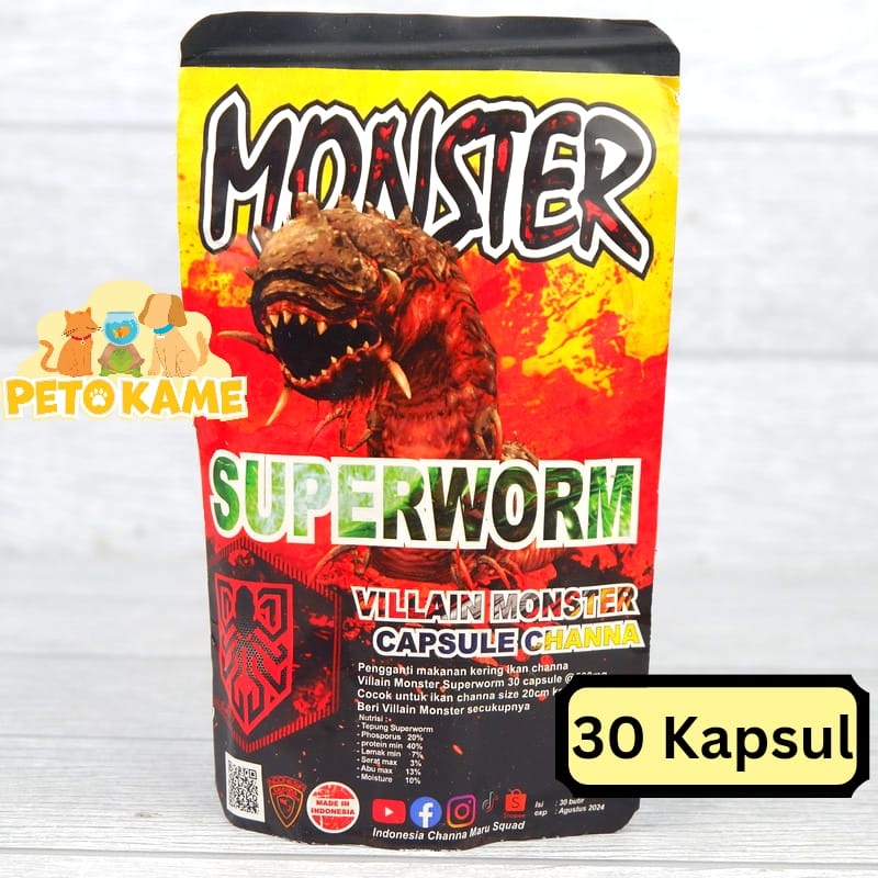 Jual Kapsul Monster Superworm Uljer Ulat Jerman Pakan Ikan Channa Shopee Indonesia