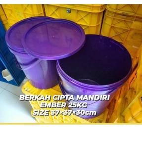 Depan1 ember bekas cat 25kg ember cat bekas 25kg pail plastik bekas cat 25kg + TUTUP