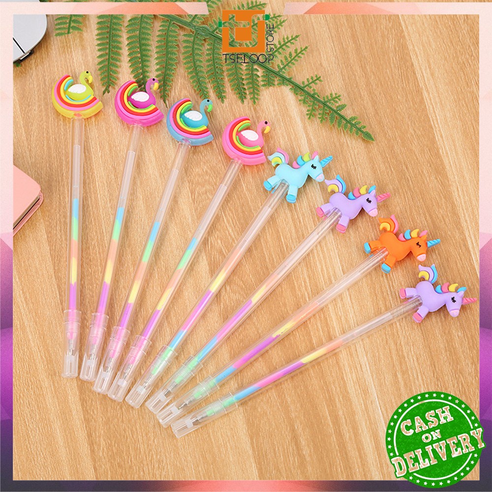 

OFM-A44 Pulpen Gel 0.5mm Karakter Angsa Tinta Rainbow Pena Pelangi Lucu / Alat Tulis Sekolah Drawing Pen Warna Warni Import