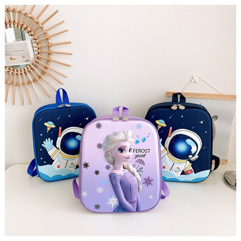 Tas Ransel Anak Sekolah Paud TK Perempuan dan Laki-Laki Model Embos Unicorn, Mermaid, Astronot