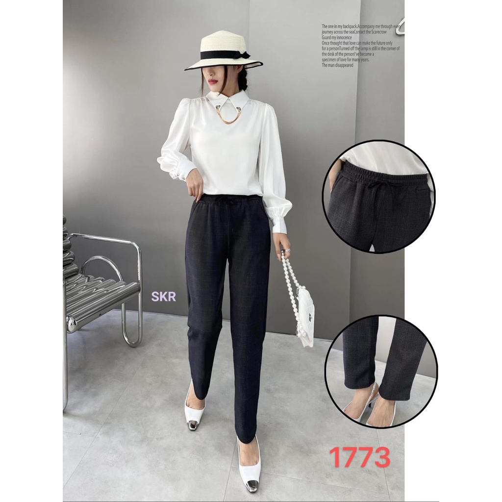 CELANA PANJANG IMPORT WANITA KANTOR BAHAN STRETCH PINGGANG TALI