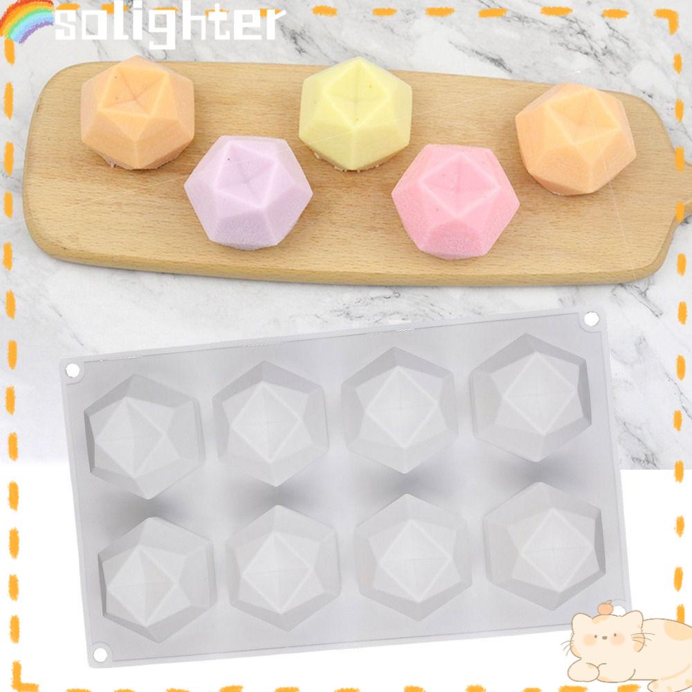 Solighter Polygonal Cube DIY Craft Perlengkapan Pernikahan Cream Roti Es Batu Cupcake 8rongga