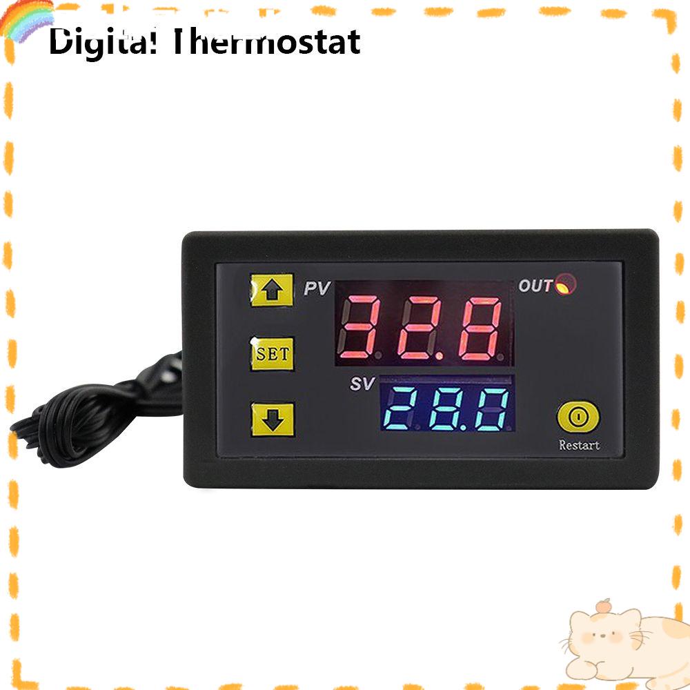 Solighter Termostat Digital W3230 12V 24V AC110-220V Dengan Modul Thermostat Instrumen Kontrol Panas/Pendingin