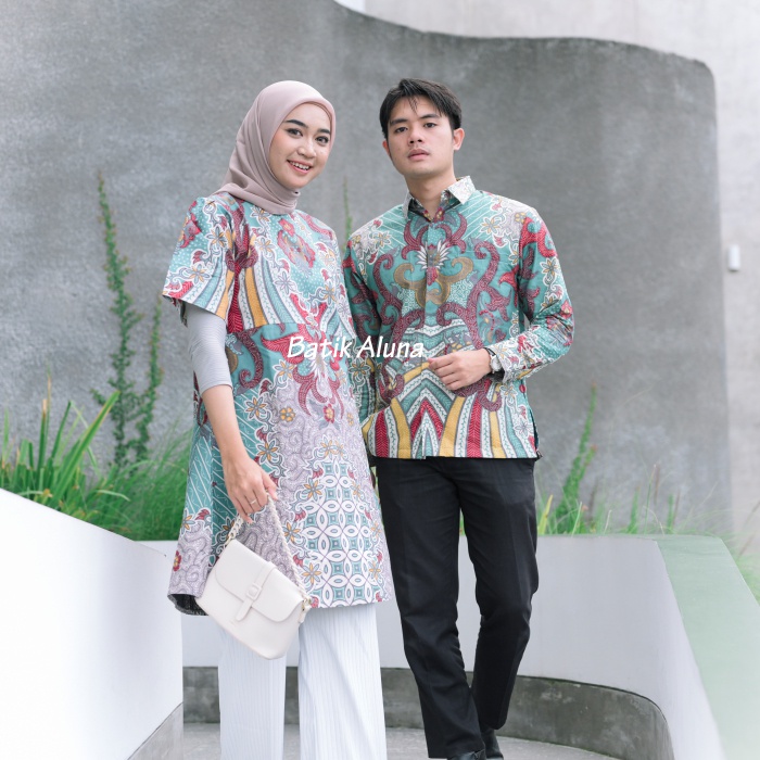 Batik Couple Pasangan Modern Original Lapis Furing - Lapis Trikot Batik Kerja Kantor Kondangan Size S M L XL XXL XXXL