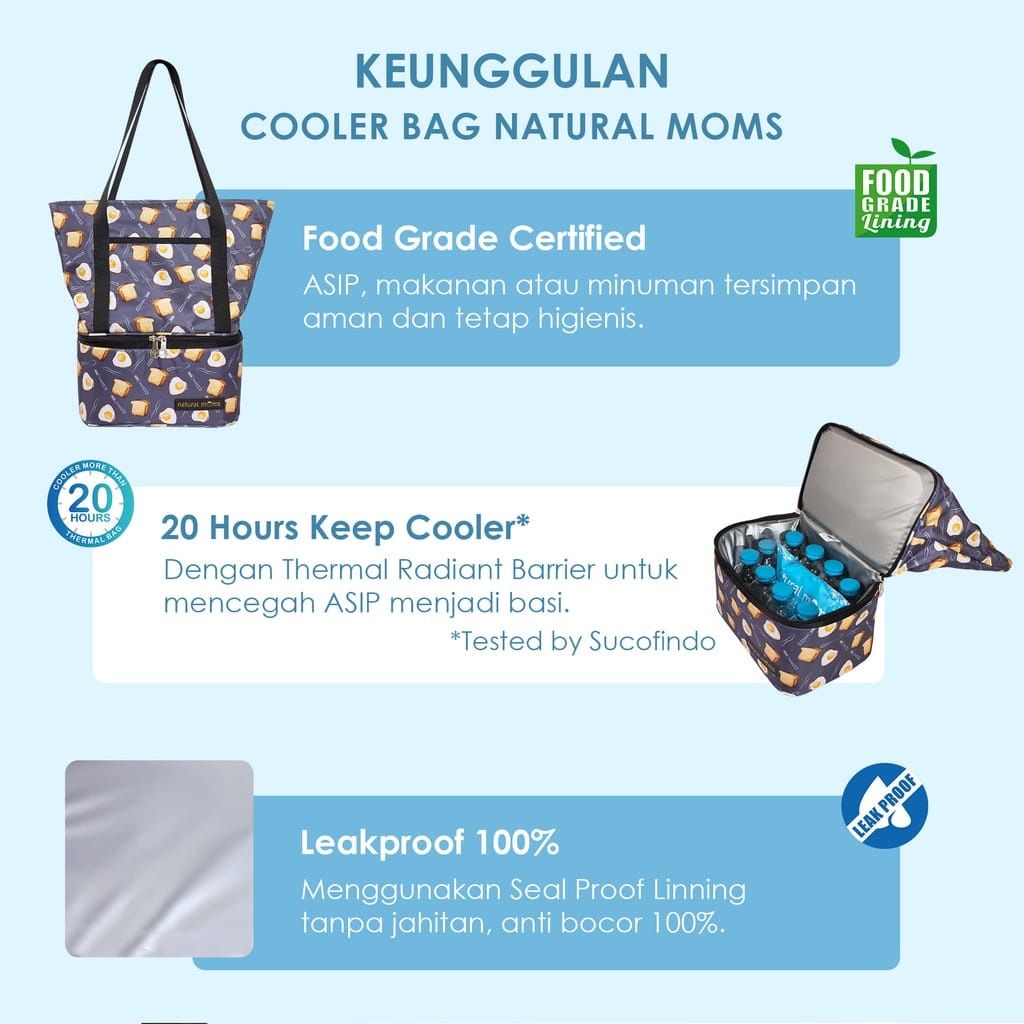 Natural Moms Tote Max Cooler Bag - Tas Penyimpan ASI