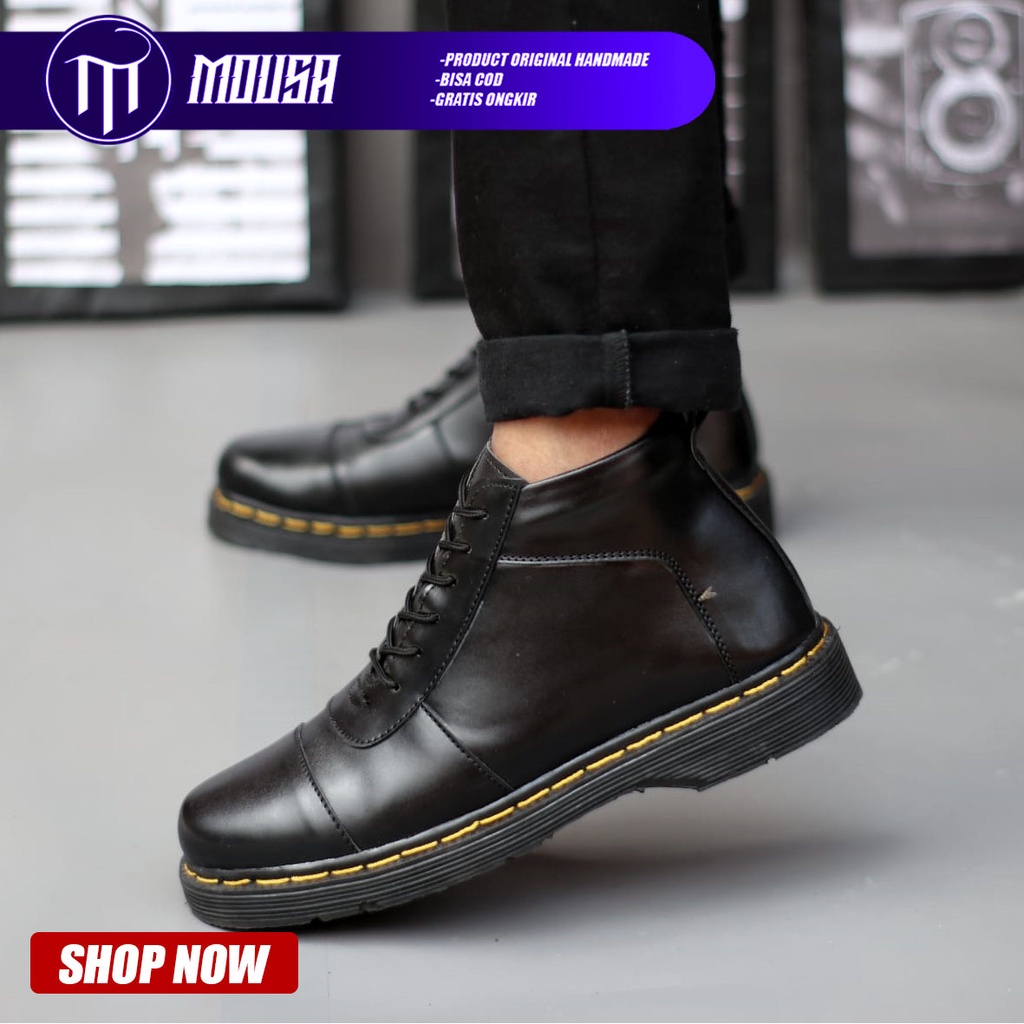 Sepatu Pantofel Formal Docmart Low Boots Kerja Pria Mousa Robot