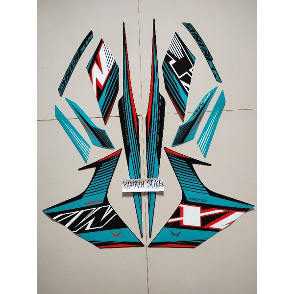 striping stiker MX king 2022 2023 hitam biru tosca original