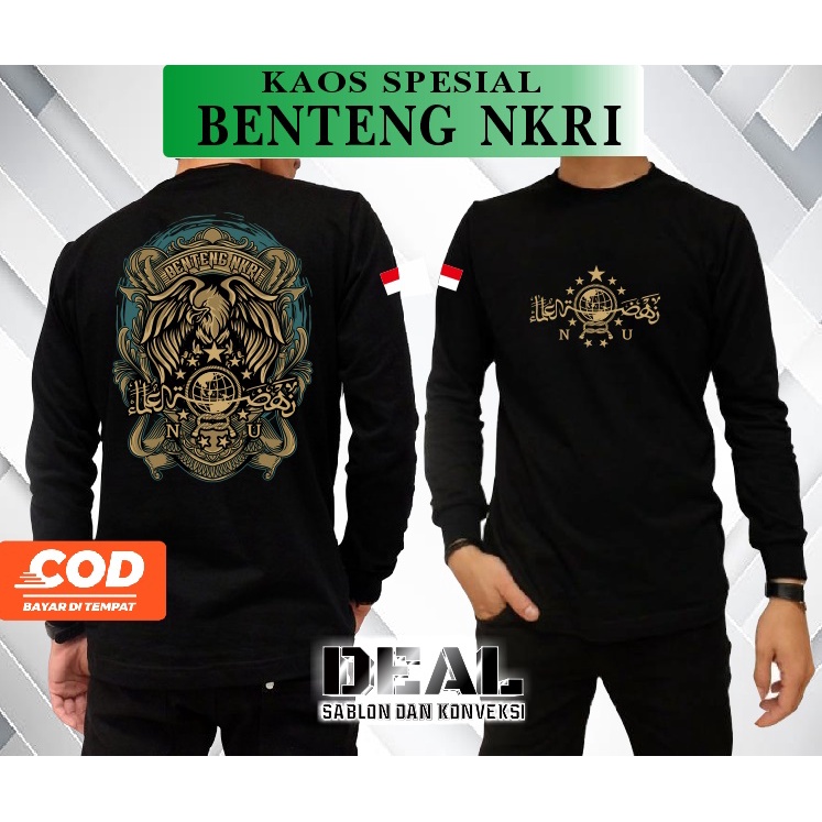 Kaos Santri NU Benteng NKRI bahan katun combed 24s