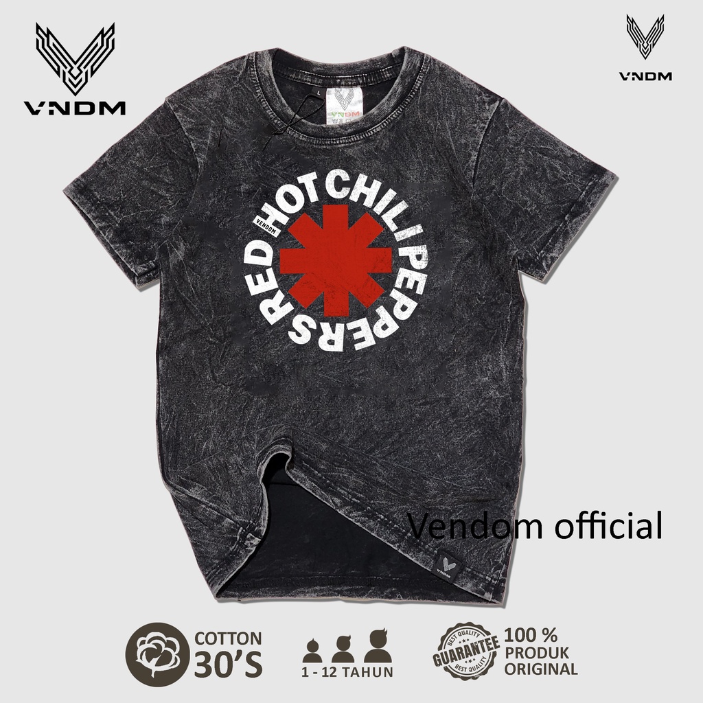 Vendom Kids Baju Kaos Anak Washet Laki Laki / Perempuan Unisex Umur 1-12 Tahun Bahan Cotton 30S Kaos Musik Anak RHCP