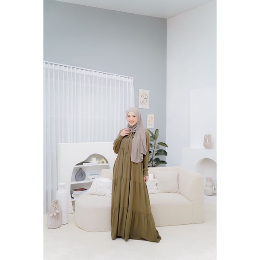 GlizHijab | Aurel Dress | Kondangan Series Baju Lebaran Fashion Muslim Dress Simple Elegant Gamis Kekinian Set OOTD Hijab Basic Dress Hijab-6
