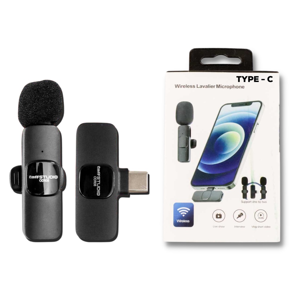 Wireless Mikrofon Mini Portabel Lavalier Lapel USB Type C LIVE STREAMING smartphone, PC, laptop, tablet