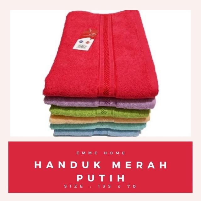 HANDUK MERAH PUTIH - HANDUK HOTEL BY TERRY PALMER - HANDUK MANDI UK 70X135 CM