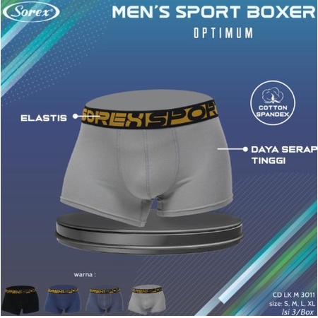 3 PCS CELANA DALAM BOXER PRIA SOREX 3011