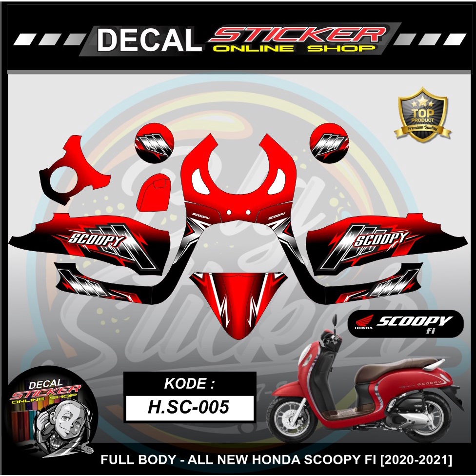 STIKER MOTOR ALL NEW HONDA SCOOPY 2020 2021 2022 2023 DECAL FULL BODY VARIASI RACING KEREN
