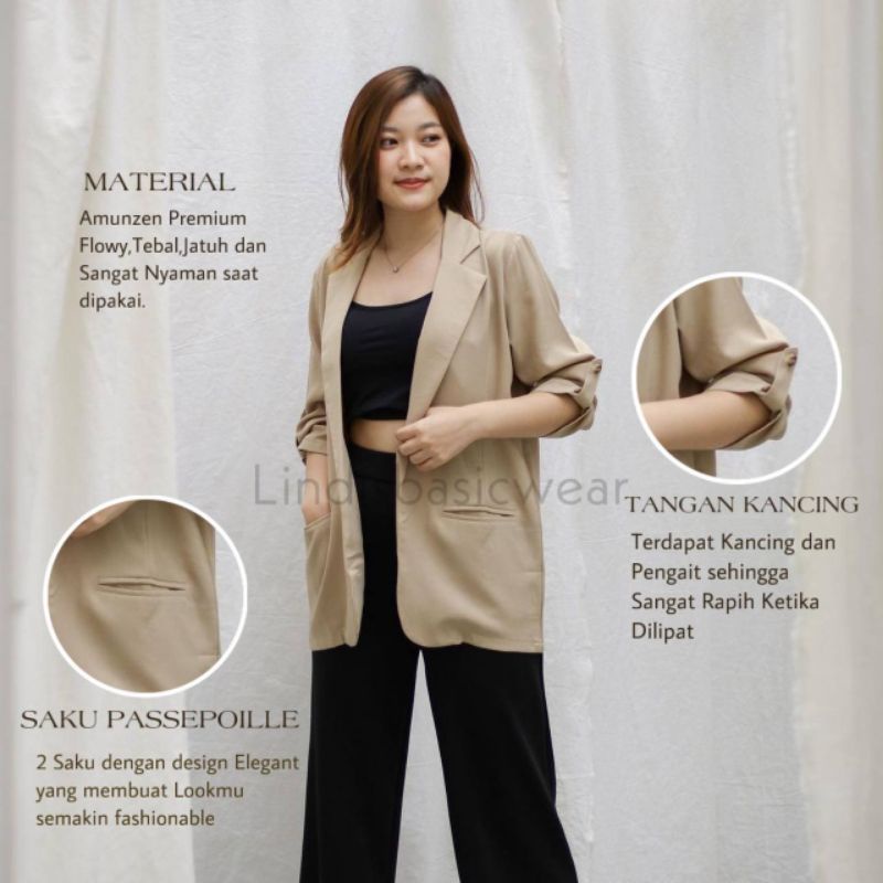 Lindis Blazer | Jas Wanita Blazer | Blazer Formal | Blazer Casual | Blazer Lengan Panjang Import