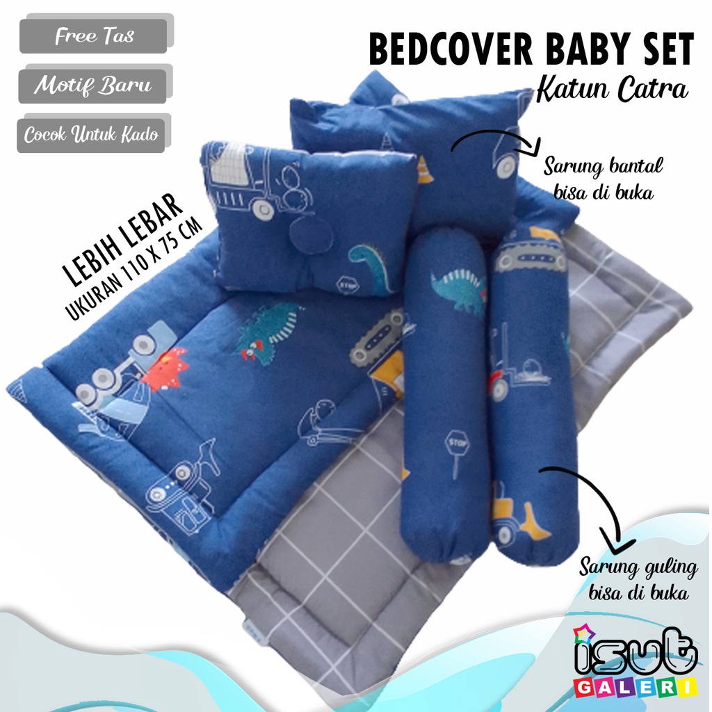 NAVY CONSTRUCTION BEDCOVER BAYI SET / MATRAS MULTIFUNGSI