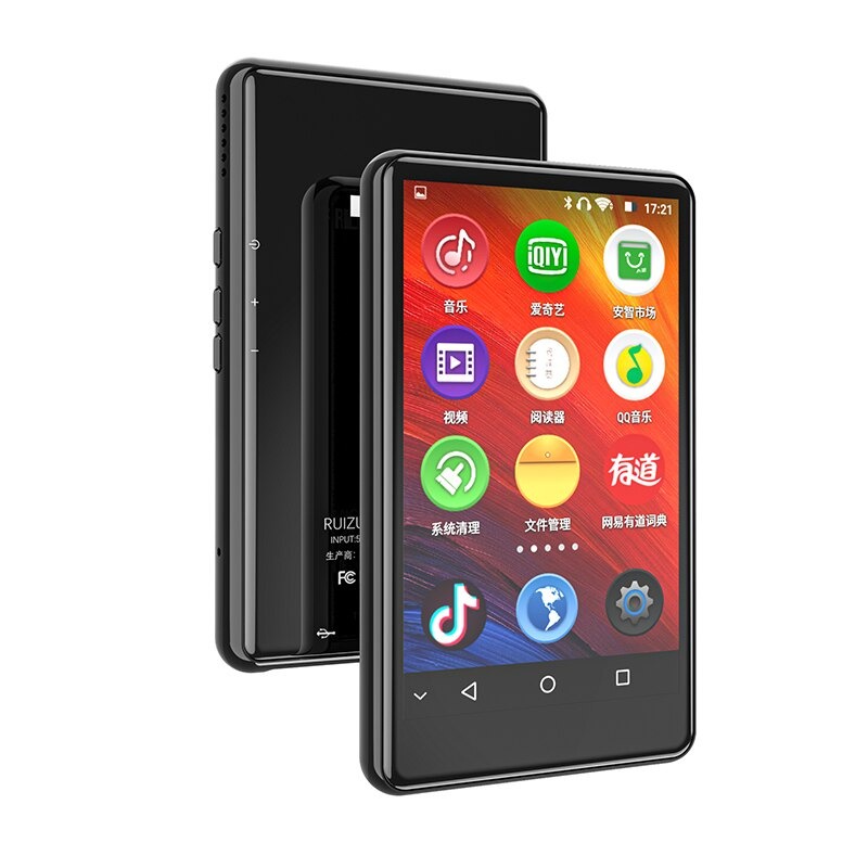 Ruizu Android MP3 Player WiFi Bluetooth Touchscreen 4 Inch 16GB - H6 - Black