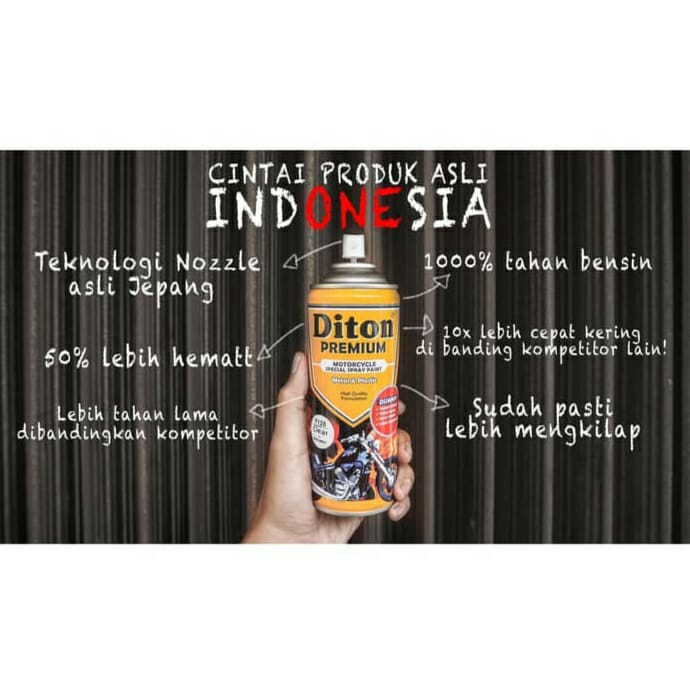 diton premium black glossy hitam gloss 9109 400ml pilox pilok cat semprot spray paint
