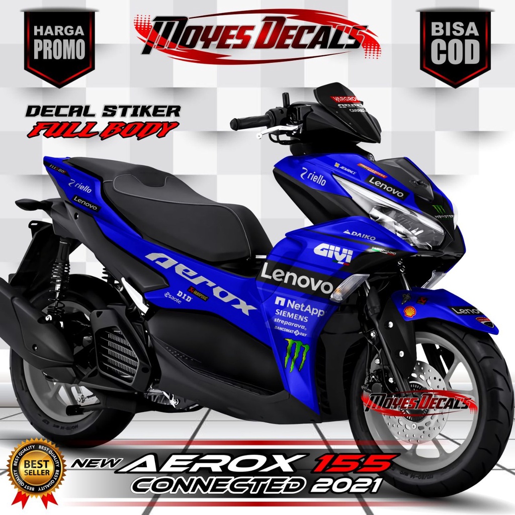 decal new aerox 155 decal aerox connected motif livery lenovo motor gp