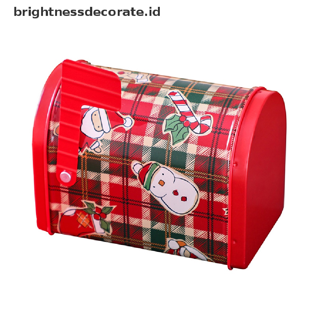 [Birth] Kotak Surat Natal Penyimpanan Permen Tinplate Box Indah Xmas Logam Anak Hadiah Kasus Pohon Hiasan Gantung Navidad Dekorasi Rumah [ID]