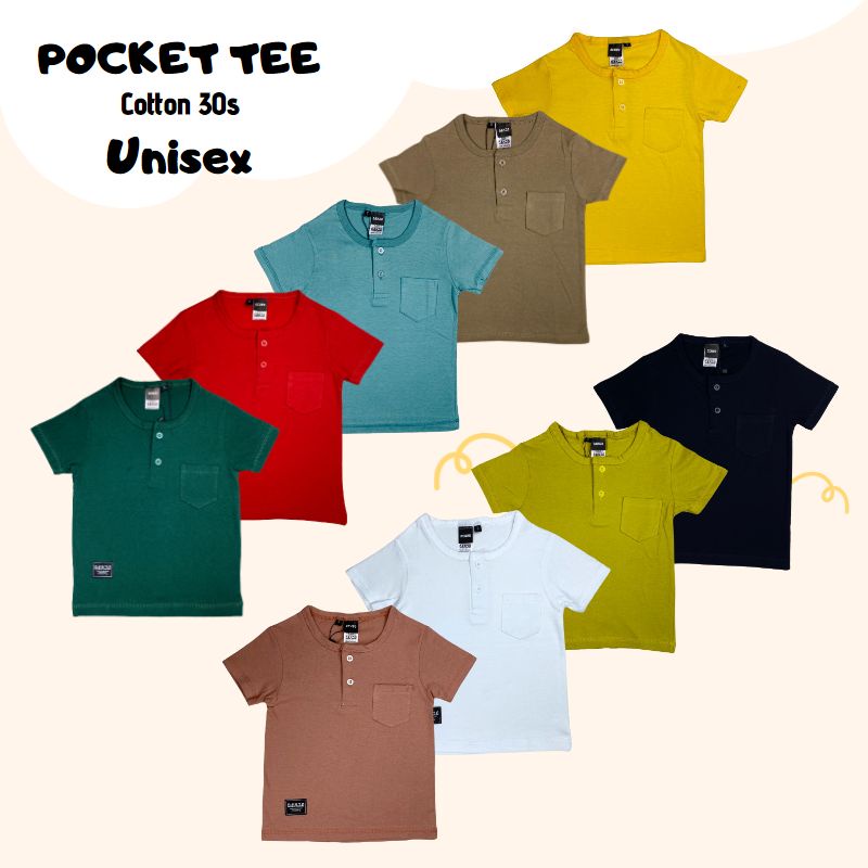 Kaos Kancing Anak Usia 1-12 Tahun | Atasan kaos anak basic polos | Pakaian anak Laki Laki dan Perempuan