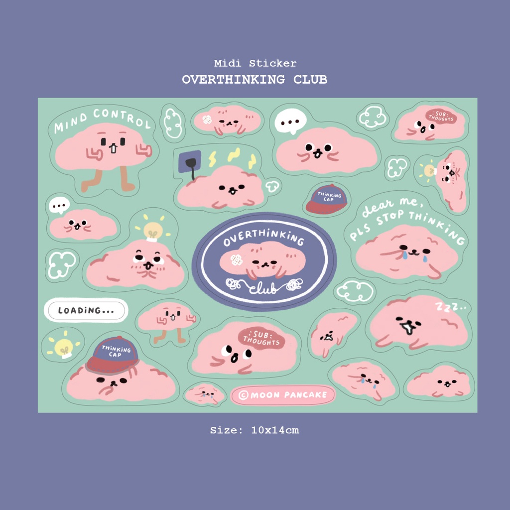 

Moon Pancake Midi Sticker - Overthinking Club