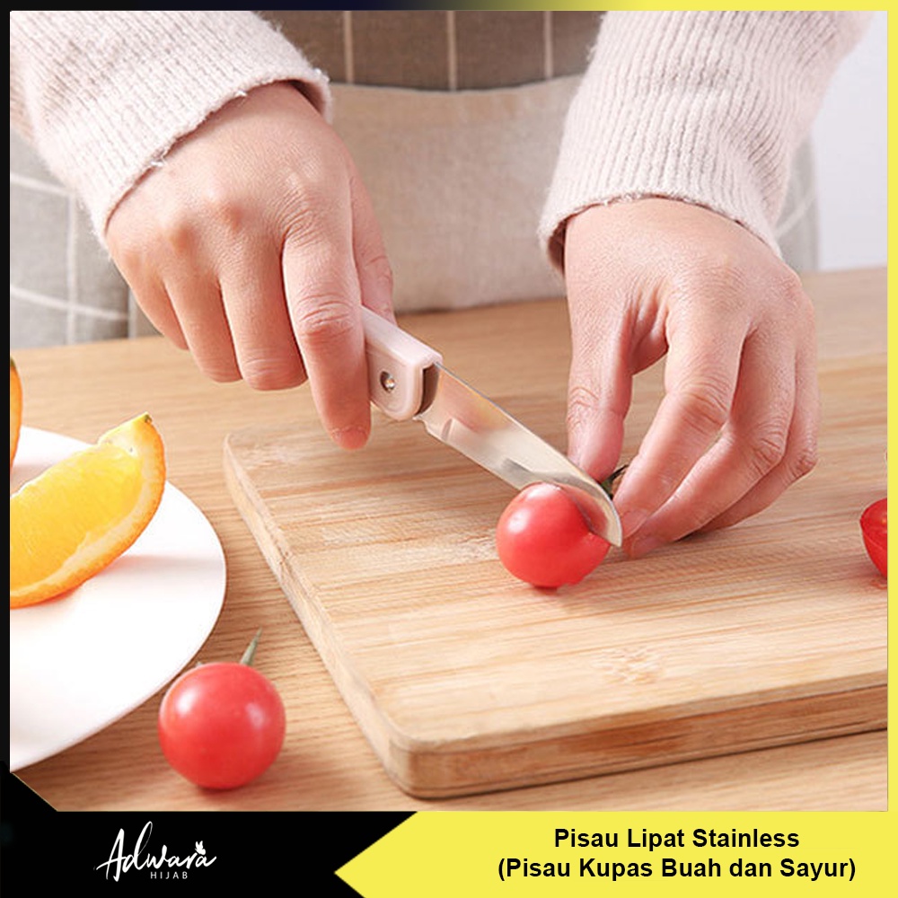 Pisau Lipat Kupas Buah Stainless / Pisau Dapur Lipat Mini