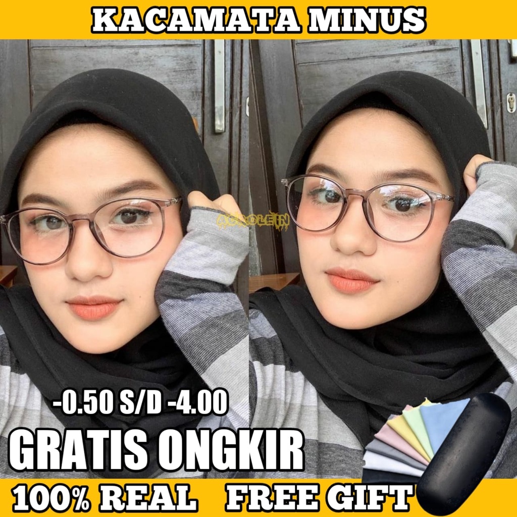 TERMURAH - KACAMATA MINUS - KACAMATA RABUN JAUH -0.50 S/D -4.00 GRATIS BOX DAN LAP WANITA/PRIA UNISEX