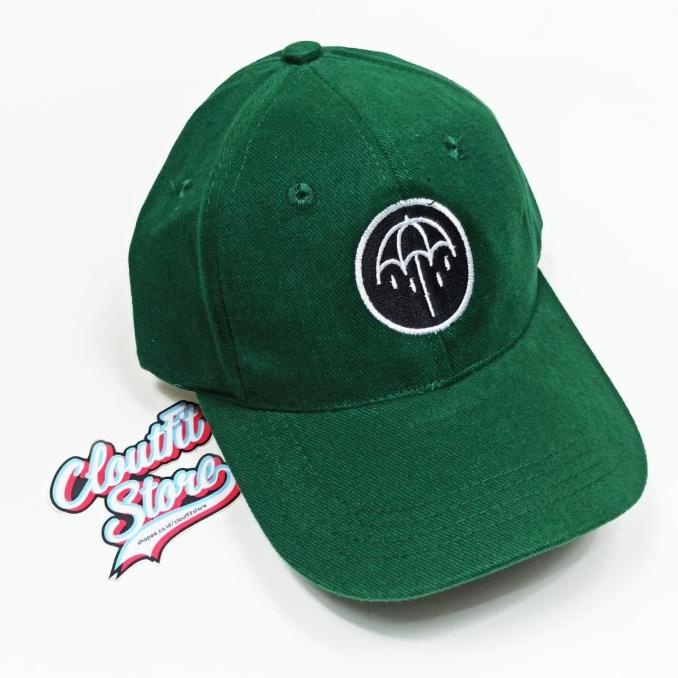 Topi Baseball Payung Hijau Logo Bordir New