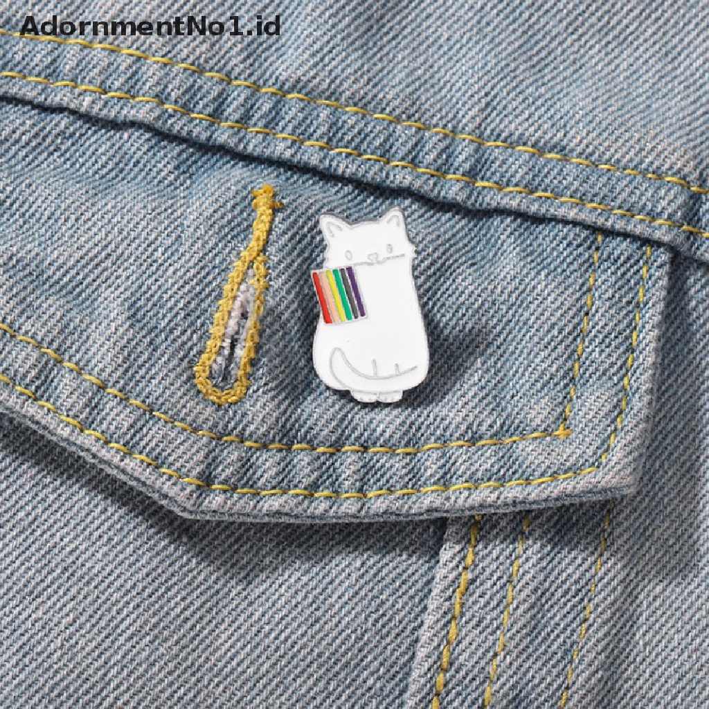 [AdornmentNo1] Anda Aman Dengan Saya Bendera Hujan Kebanggaan Pecinta LGBT Enamel Bros Kerah Pin Untuk Ransel Lencana Dekorasi Perhiasan [ID]