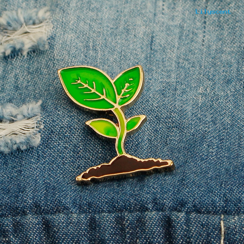 [LS] Fashion Mini Dekorasi Daun Kacang Bros Pin DIY Kancing Lencana Hadiah Pria Wanita Perhiasan