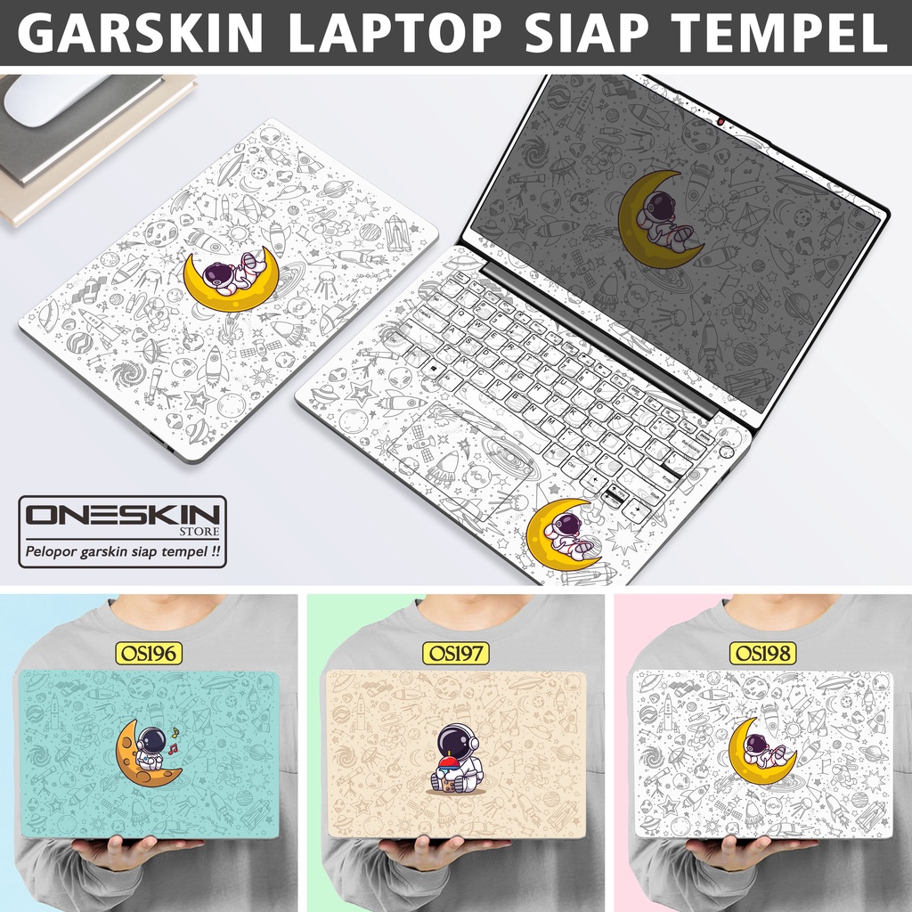 Garskin Sticker Laptop Protector Macbook Full Body Bottom Bezel Palmrest Skin Cartoon Astronaut Cute