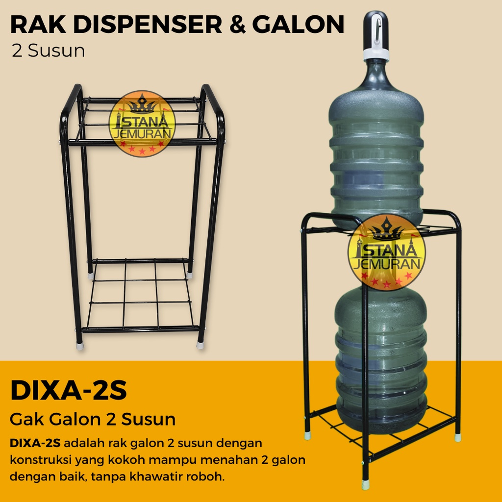 Meja Dispenser 2 Susun Besi Serbaguna / Rak Galon dan Magic com Kuat
