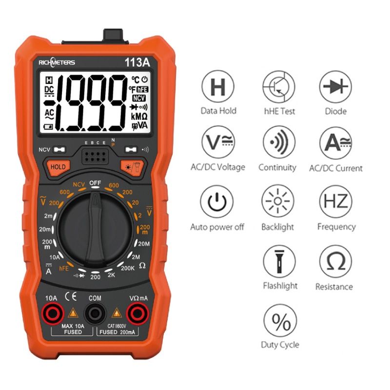 Multimeter Digital Tang Ampere AC/DC Voltage Tester clamp avometer