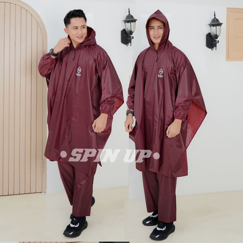 Jas hujan ponco baju celana pria dan wanita bahan tebal anti rembes By HANS