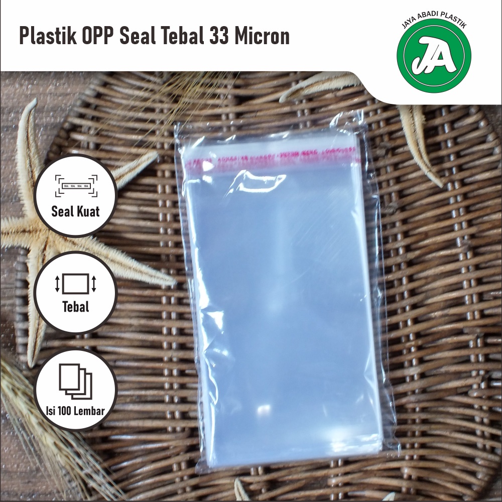 

Plastik OPP Lem/Seal 10 x 35 Cm Plastik Bening Tebal 33 Micron Isi 100 Lbr