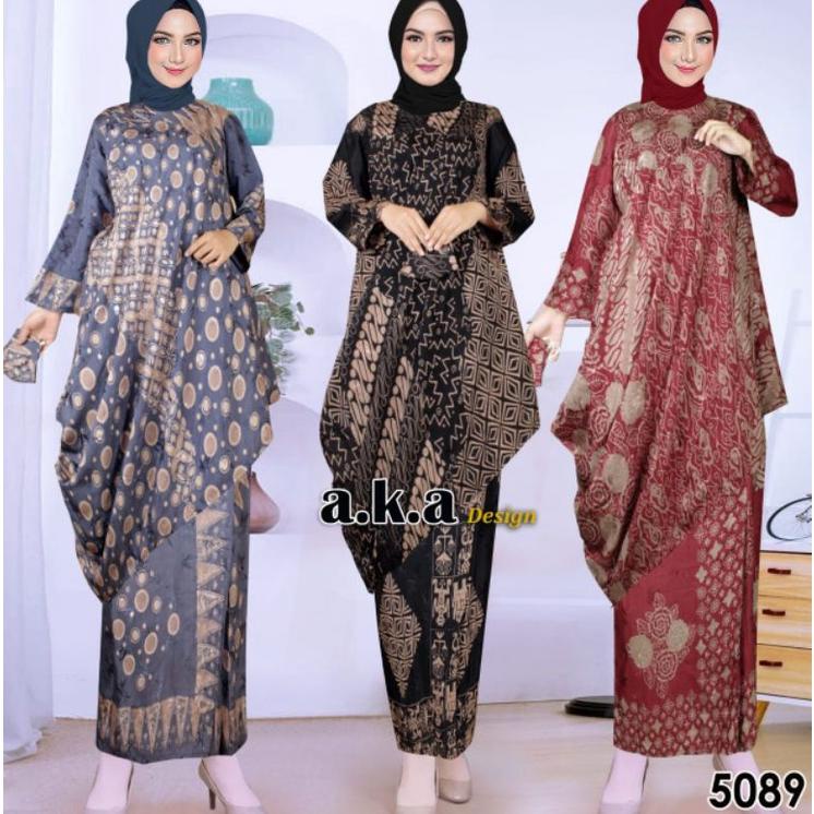 [ MARAPI BUSANA ] Kode 5089/Setelan Batik/Batik Aka Design/Viscose Premium/ Semi Sutra/pakaian Wanita/Pakaian Pesta/Batik Nusantara/Batik Indonesia/Pakaian Pesta