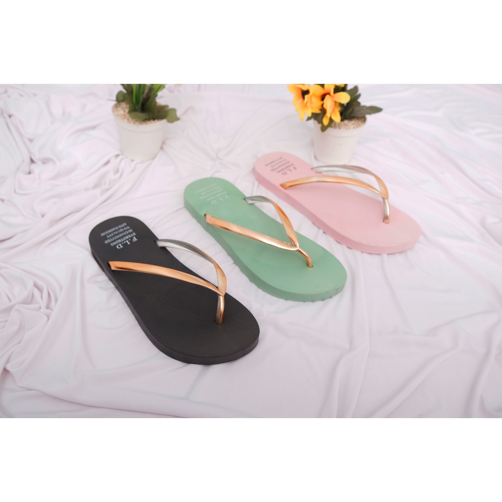 sandal wanita jepit karet import