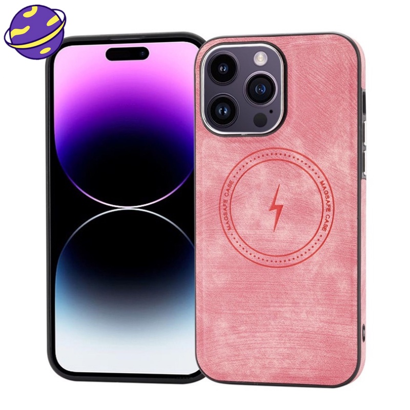 IPHONE Casing Magnet Premium Mewah Untuk Iphone14 13 12 11 Pro Max 14Plus Fashion Kulit Pelindung Soft Casing