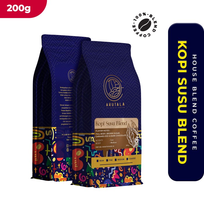 

Terlaris ✨ -ARUTALA Kopi Susu Blend - For Kekinian Coffee - 200 gram - Giling Halus- 2.1.23