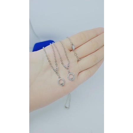kalung koye anak rantai nori ukir gantungan chan*l bulat mp/perak asli silver 925 lapis emas/perhiasan anak fashion terbaru