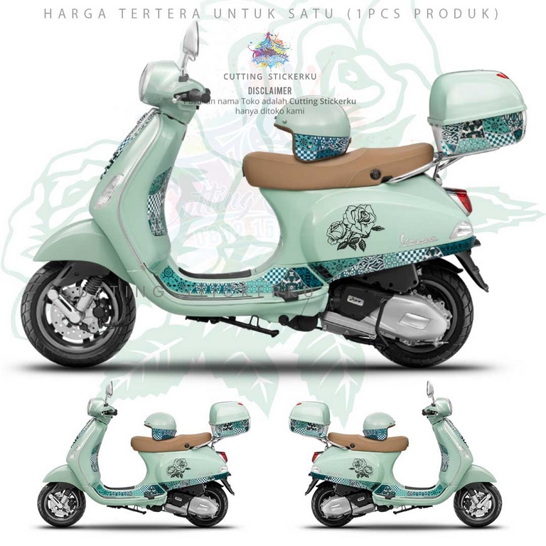 Cutting Stiker Dua Mawar Variasi Motor Mobil Sticker Bunga Cantik Lucu timbul Keren Nyala Dasbor Spakbor Visor Body Kaca Helm Laptop Hologram Reflective Tahan Air Setiker Veriasi Bodi Samping Jepang Matic Scoopy Vario Beat Nmax Pcx Vespa Windshield