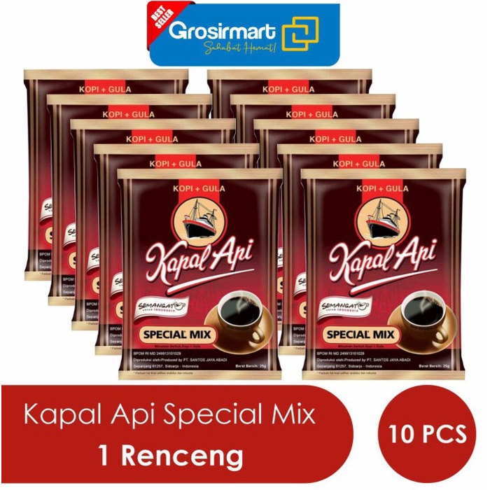 

Kopi-Bubuk- Kopi Kapal Api Spesial Mix 1 Renceng (10 Pcs) -Bubuk-Kopi