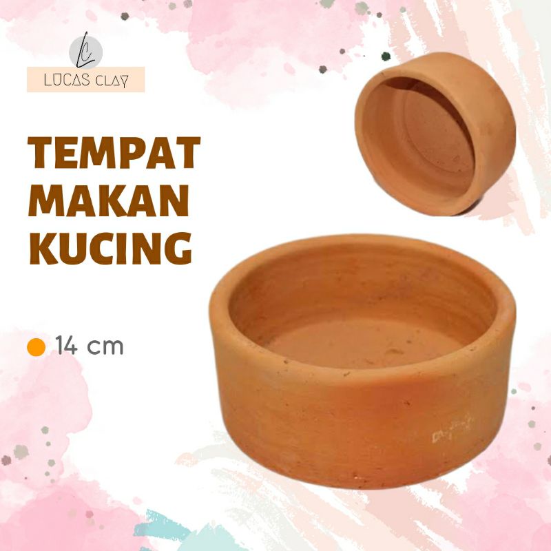 Tempat Makan Kucing Anjing Kelinci Tanah Liat Gerabah