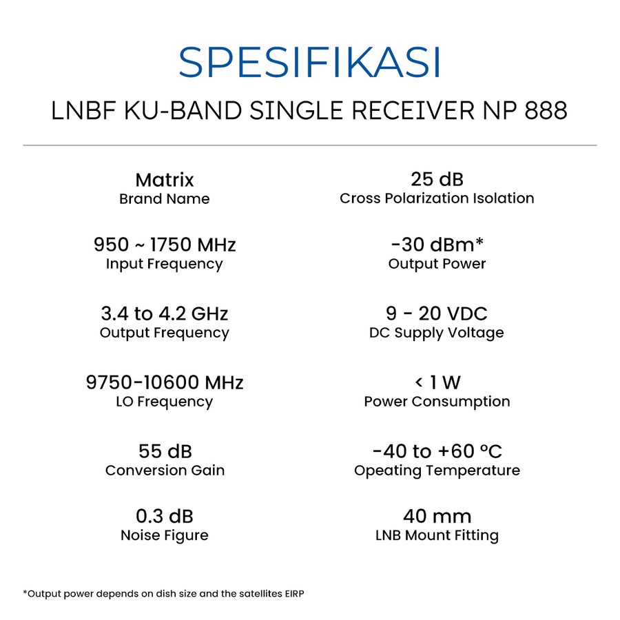 LBNF NEX PARABOLA KU BAND SINGLE NP888 NP 888 RECEIVER PARABOLA FULL HD
