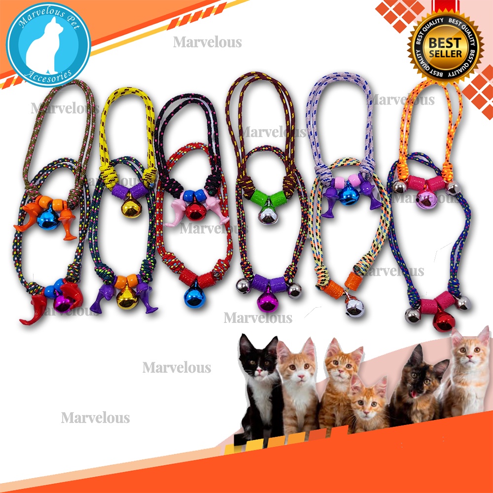 Kalung kucing tali prusik lonceng besar 14 mm / pet collar