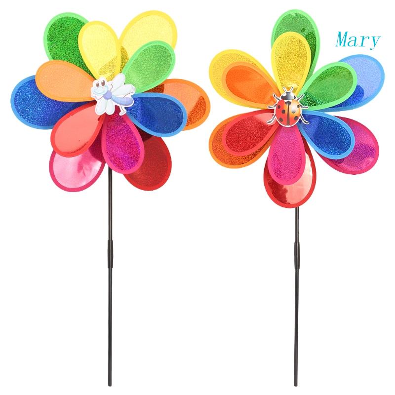 Mary Sequin Insect Windmill Whirligig Wind Spinner Dekorasi Taman Halaman Rumah Mainan Anak